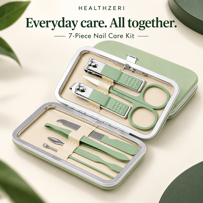 Healthzeri 7-Piece Nail Care Kit with Travel Case