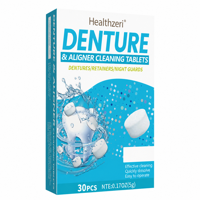 Healthzeri Denture & Aligner Cleaning Tablets — 30 Count