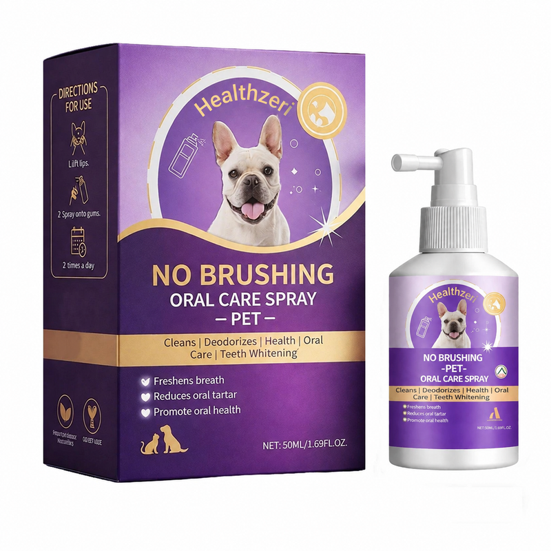 Healthzeri 🍃 No-Brushing Oral Care Spray for Dogs & Cats