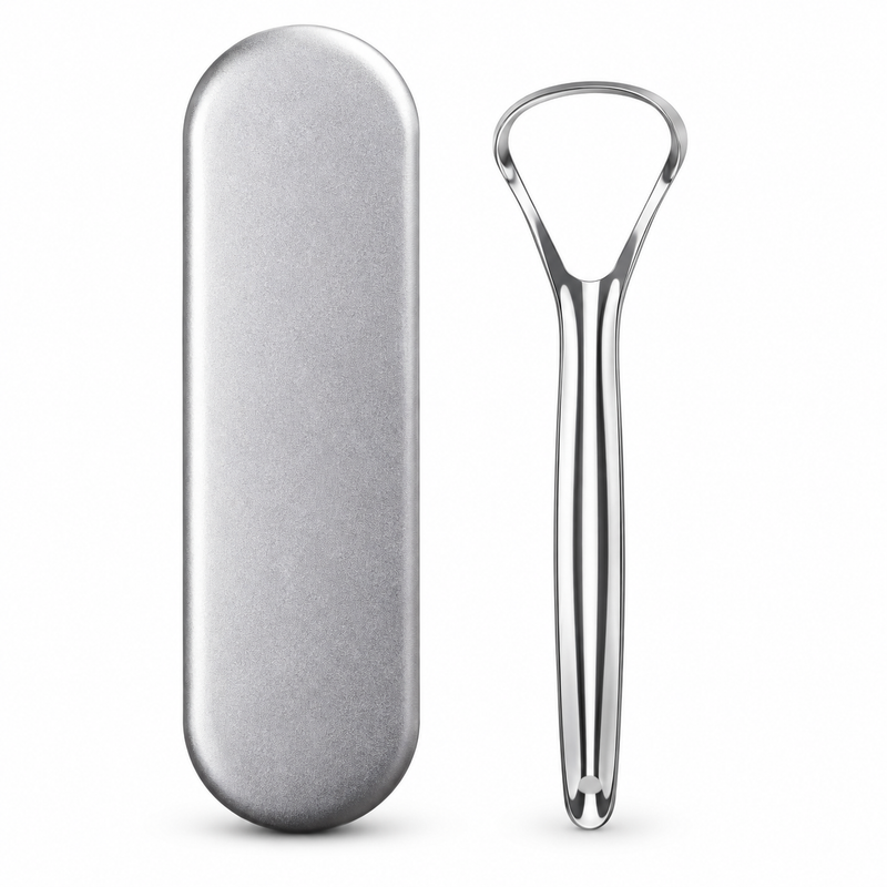 Healthzeri Stainless Steel Tongue Scraper with Case